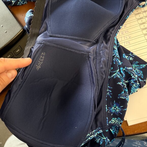 Lands' End Women's 14-18W LONG Blouson Tankini Chlorine Resistant Swimsuit Top D - Picture 8 of 12